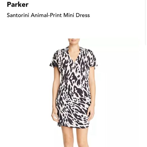 PARKER Santorini Animal-print Mini dress RUNS SMALL - Picture 1 of 10